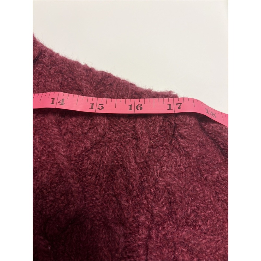 Shades Of Aran Burgundy Cable Knit Sweater 100% Merino Wool Kids Sm Outdoors - Picture 6 of 9